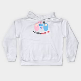 Pink or blue grandpa loves you Kids Hoodie